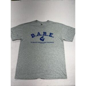 VINTAGE DARE Shirt Adult Large 90s Police‎ Keep Kids Off Drugs Spots